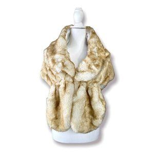 Faux Mink Fur Shrug Wrap Stole Shawl Cape Bridal White Golden Brown